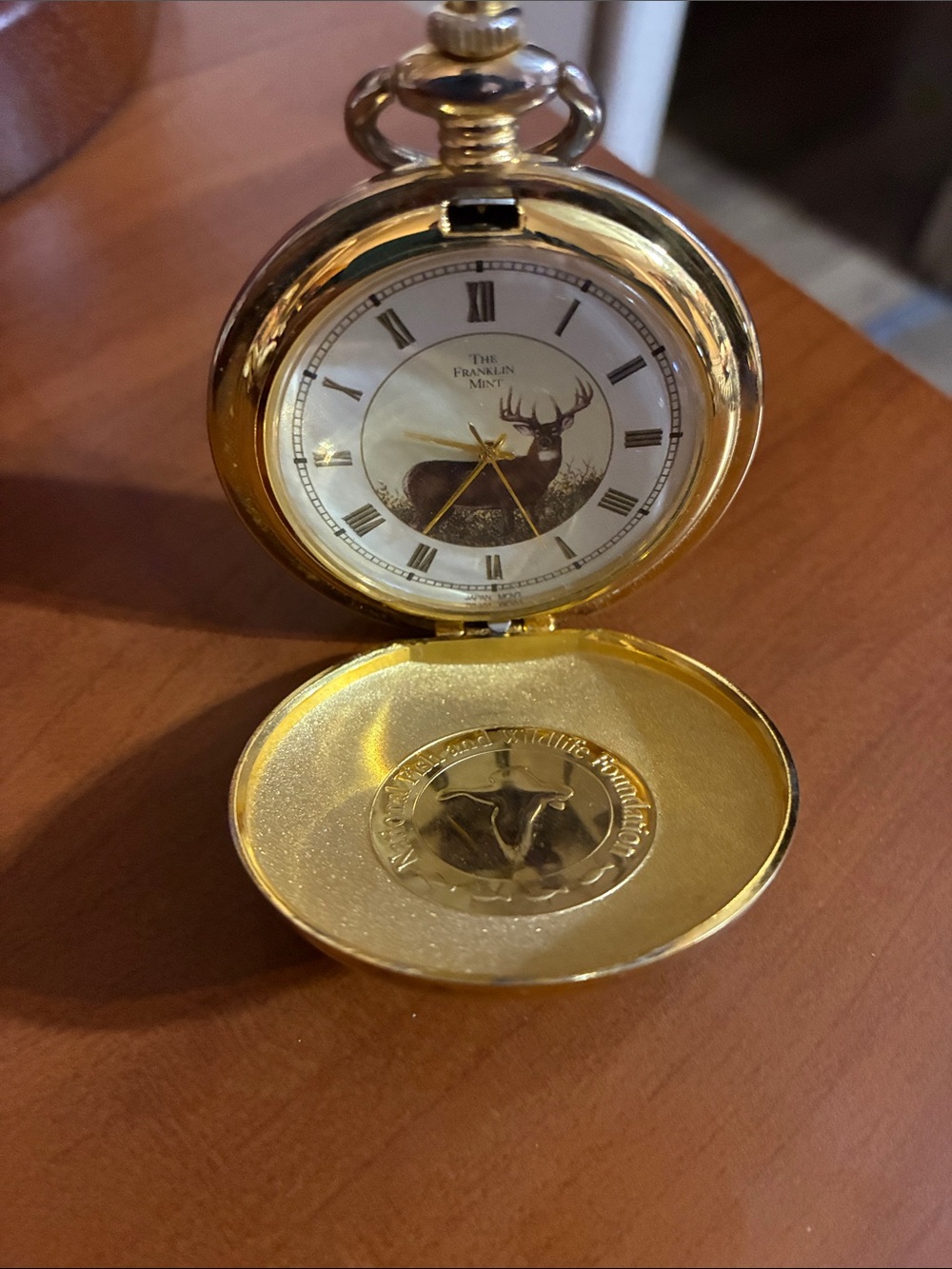 The Franklin Mint Deer Pocket Watch National Fish & Wildlife Foundation Mens